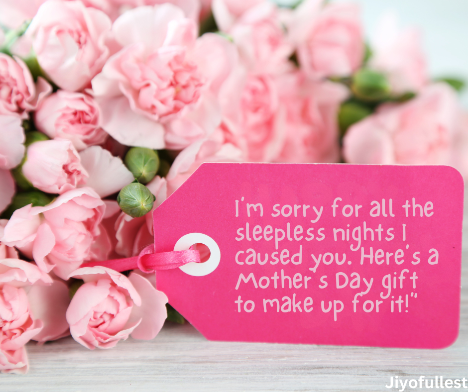 I’m sorry for all the sleepless nights I caused you. Here’s a Mother’s Day gift to make up for it!”