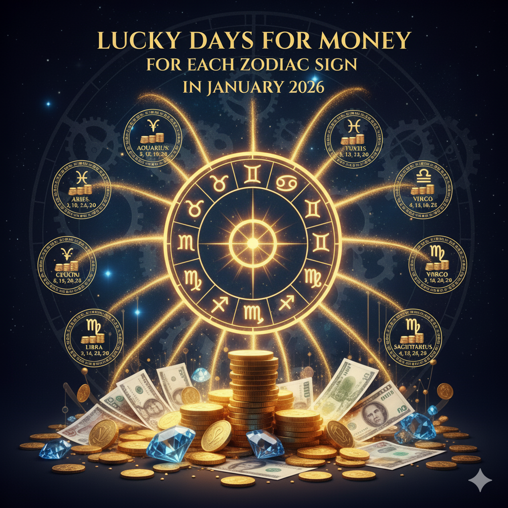 Lucky Days for Money for Each Zodiac Sign in January 2026