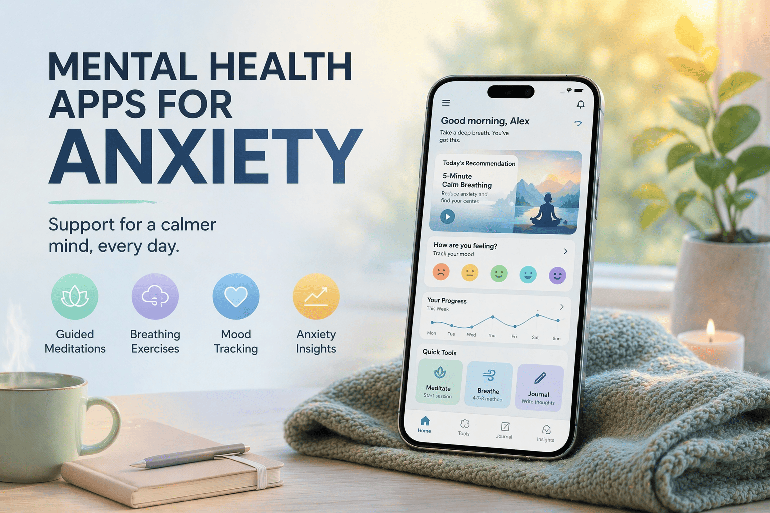 Best Mental Health Apps for Anxiety in 2026 (Free and Paid)