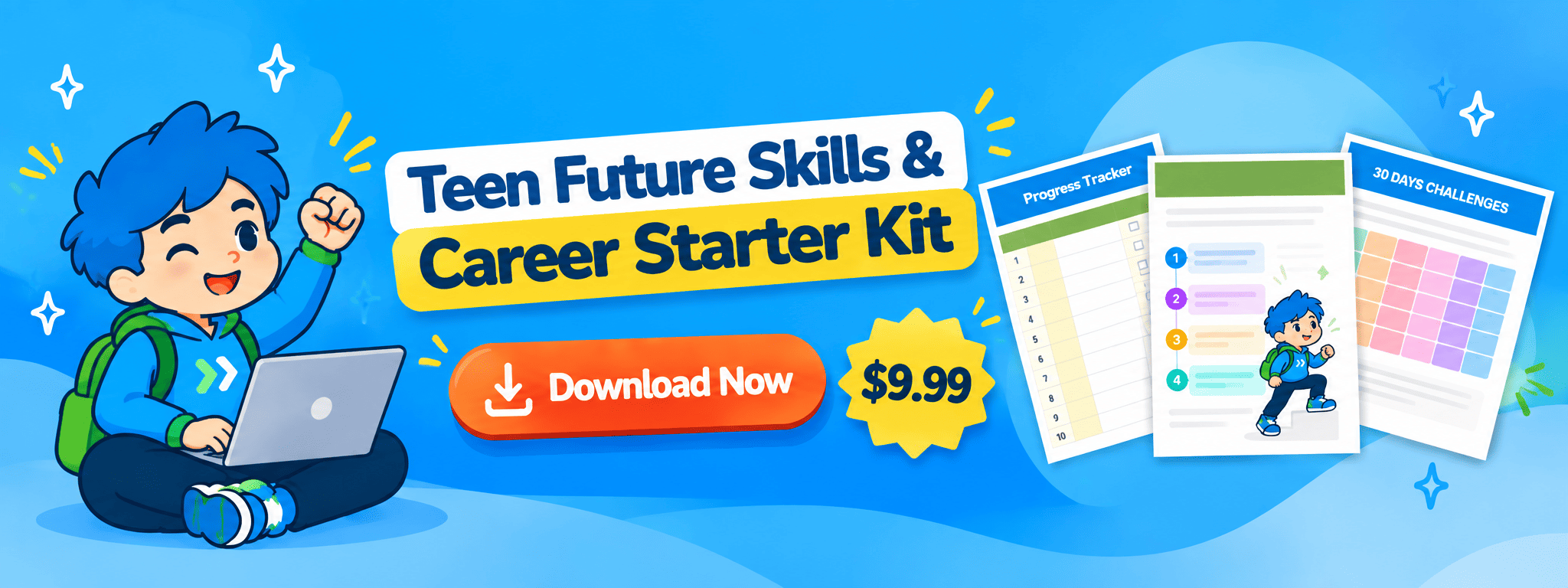 Teen digital skills and career starter kit, a 30-day guided workbook for ages 13 to 18